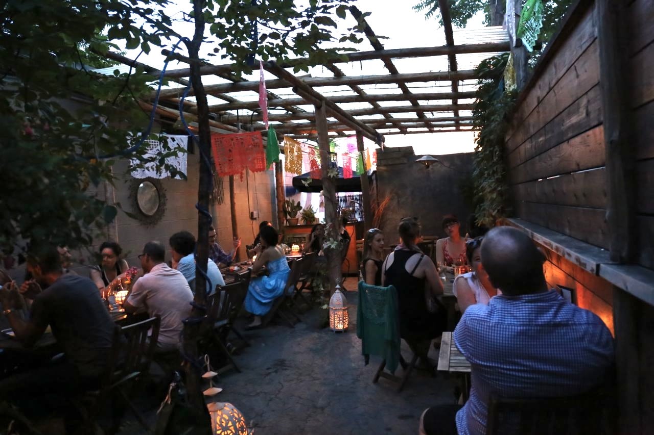 The hidden back patio at Resposado Toronto on Ossington.