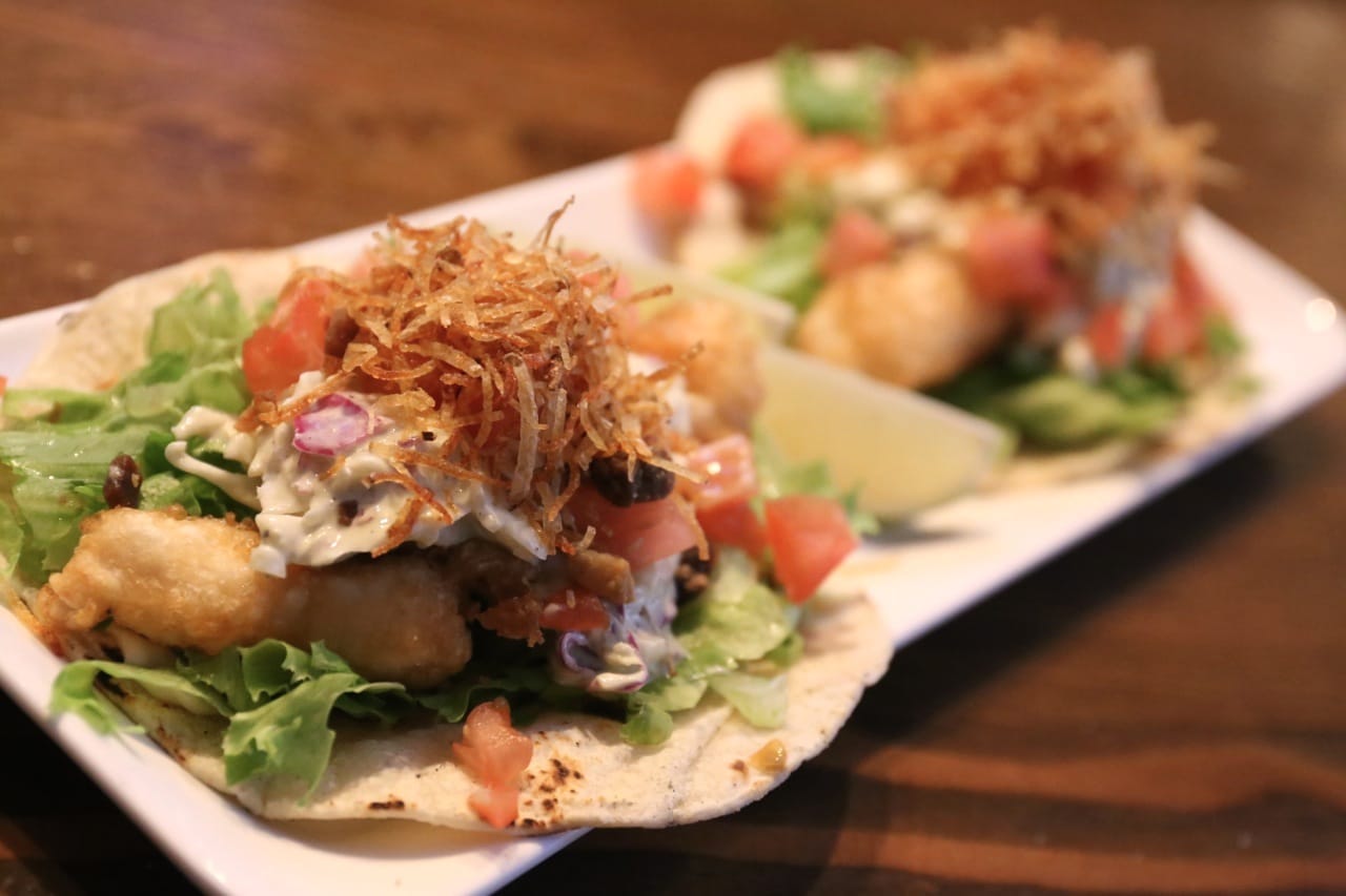 Japanese-inspired Fish Tacos at Hapa Izakaya Toronto.