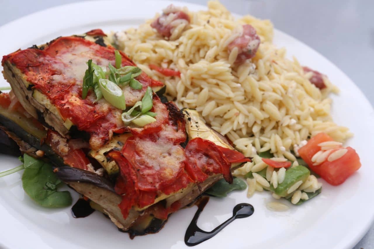 Orzo with parmacotto wild fennel salami at Luckett Vineyard.