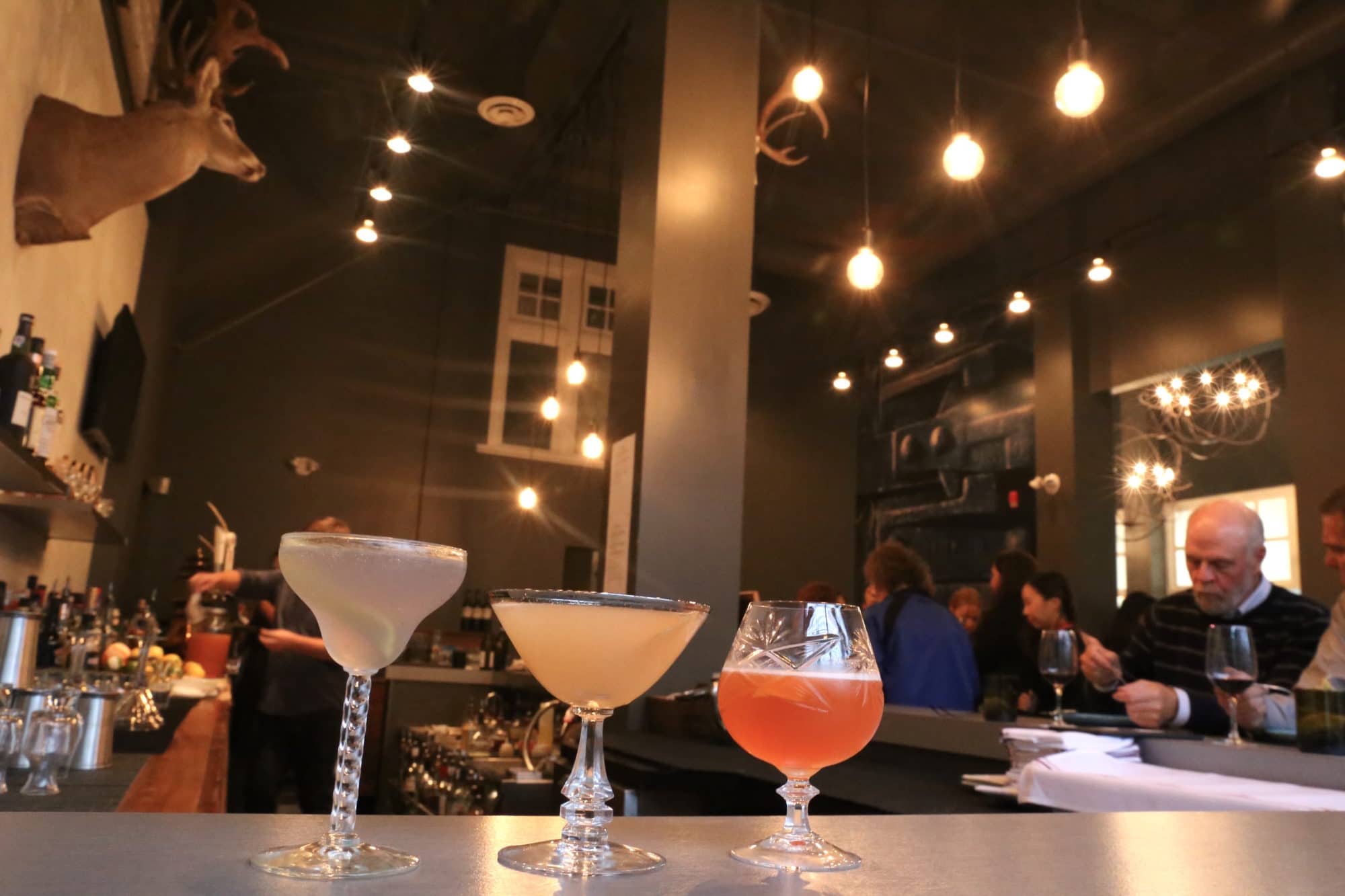 Craft cocktails at Ayden Saskatoon's bar.