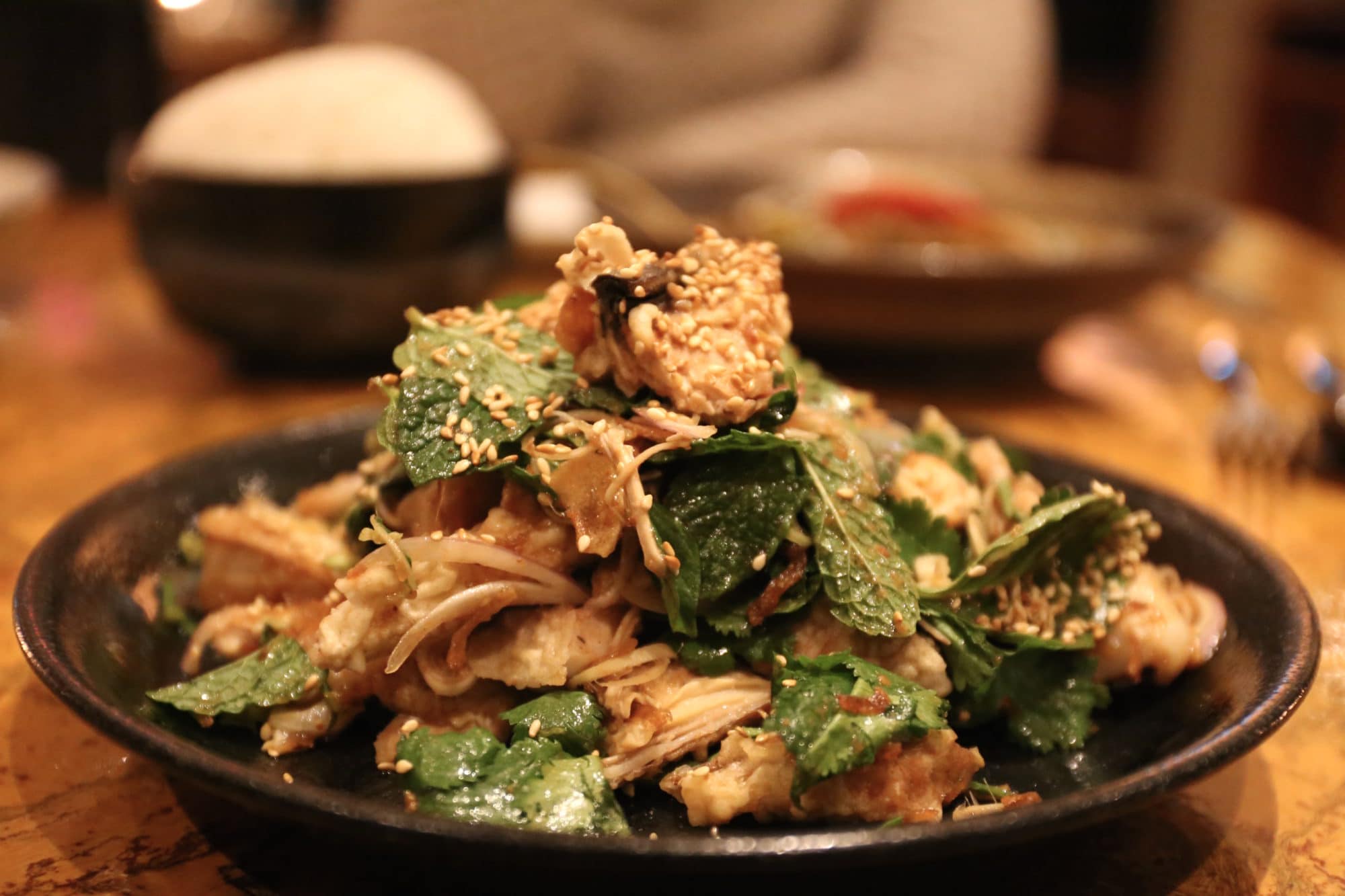 Banana Blossom and Fresh Baby Corn Salad.
