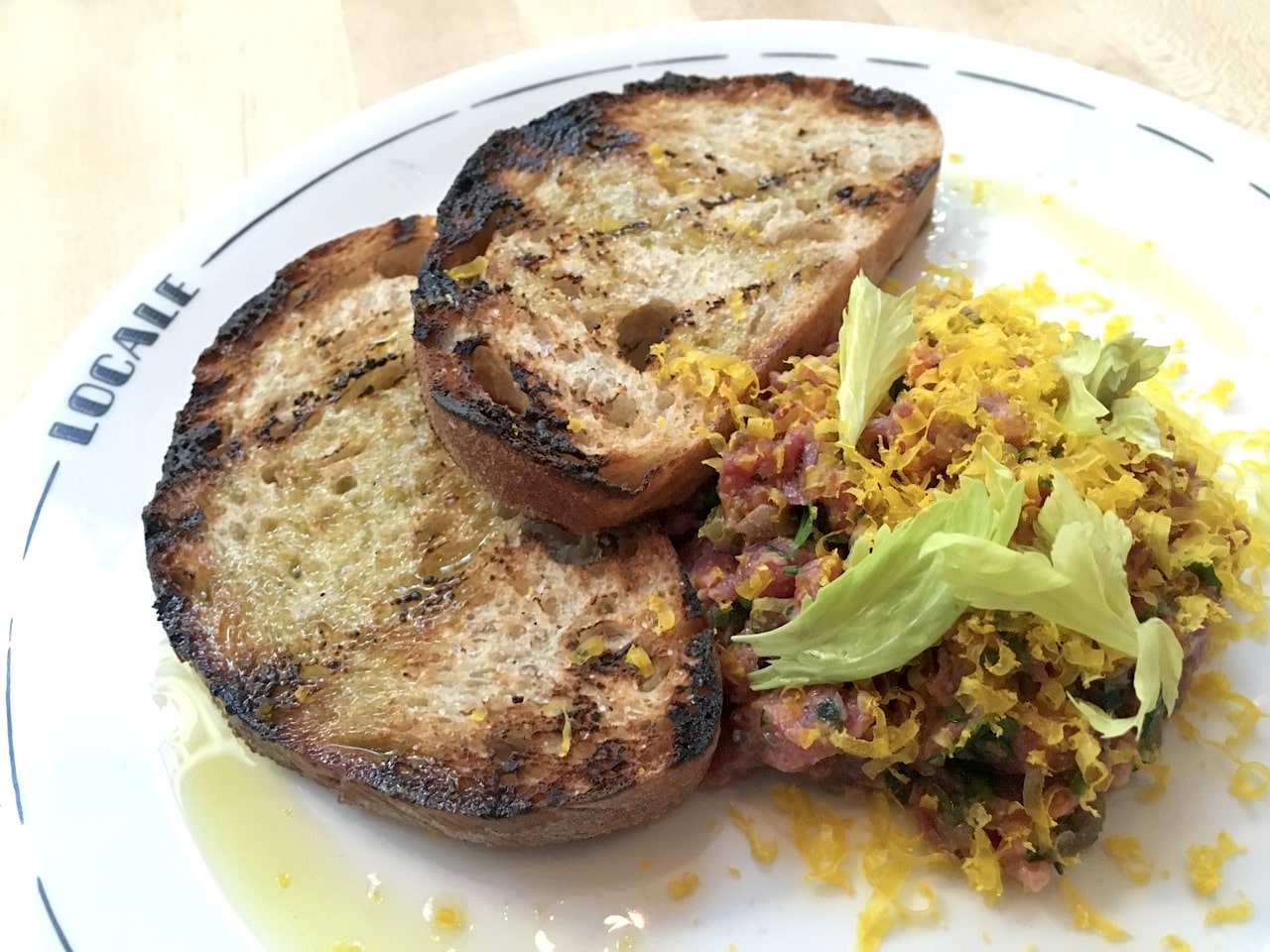 Locale Mercatto: Beef Tartare with cured egg yolk