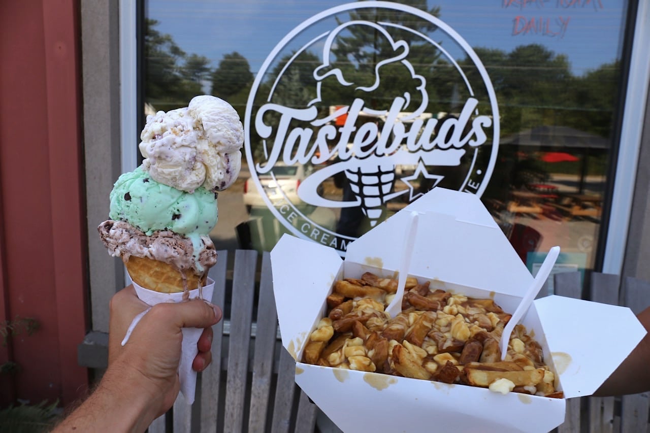 Restaurants in Muskoka: Get your ice cream and poutine fix at Tastebuds in Gravenhurst.
