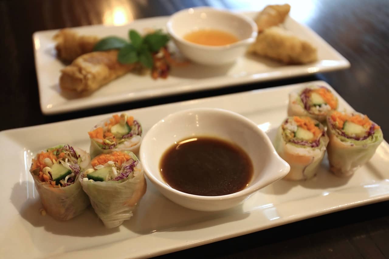 Shrimp filled Imperial Rolls at Pho Vistro.
