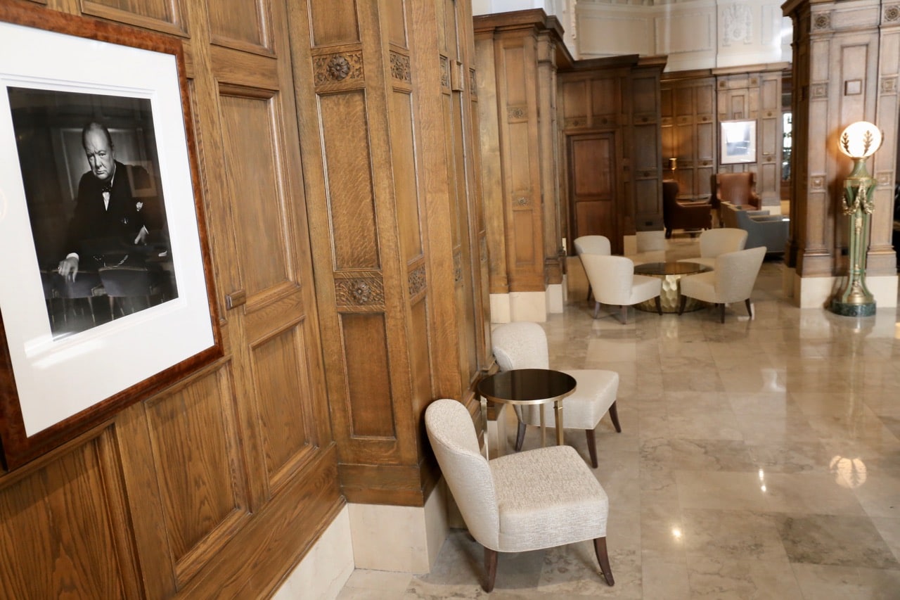 A famous portrait of Winston Churchill hangs in the lobby at Fairmont Ottawa. 