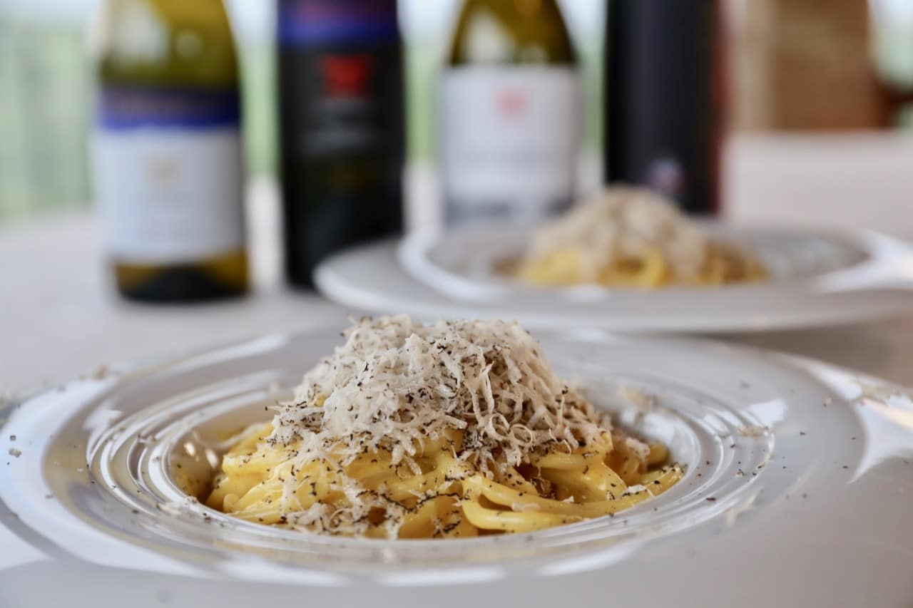 The Del Duca's signature dish is carbonara topped with Tuscan truffle. 