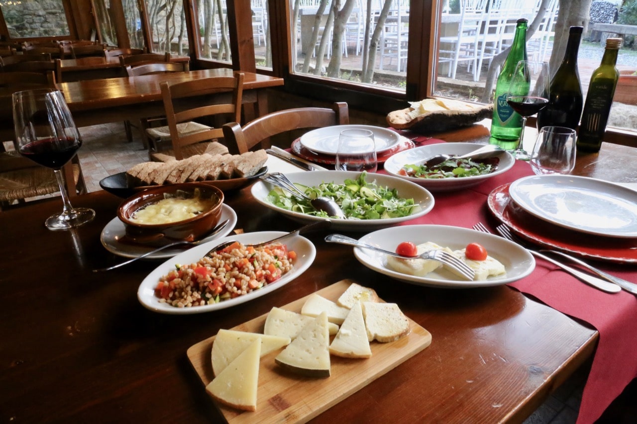 Enjoy a pecorino tasting and Tuscan feast in the restaurant's dining room. 