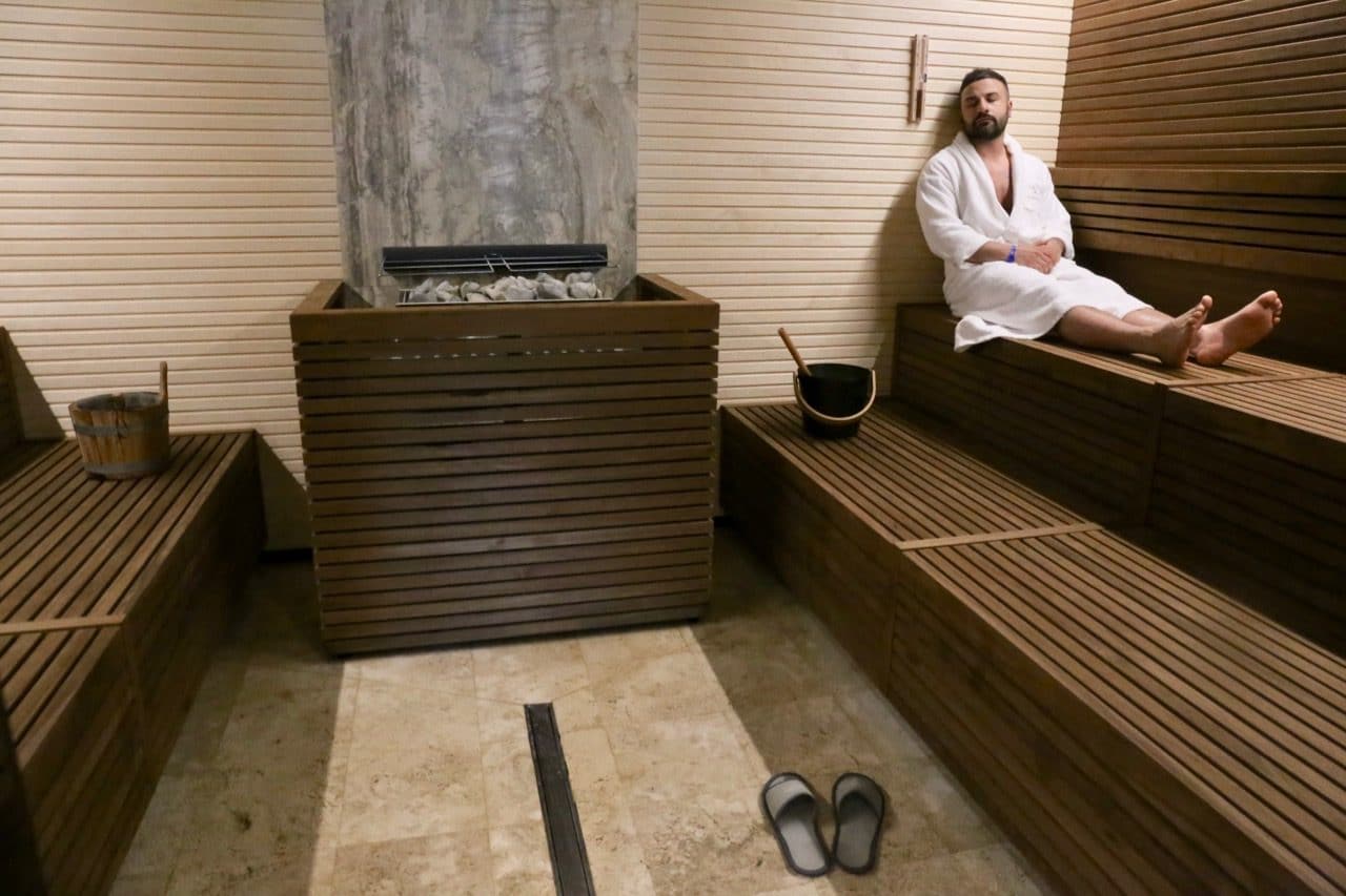 Terme di Saturnia Resort's Swedish sauna facilities. 