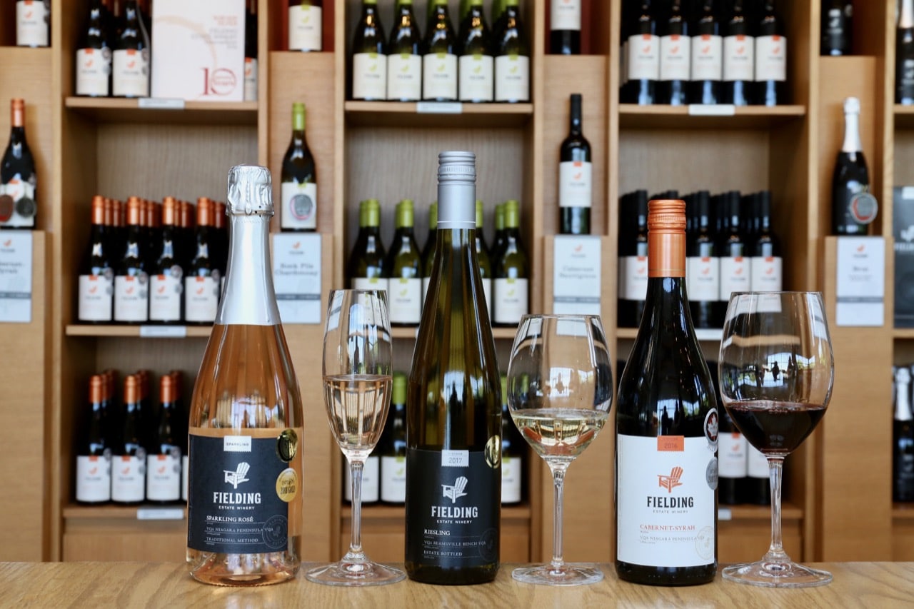 Estate Bottled Riesling, Rose Sparkling and Cabernet Syrah at Fielding Estate Winery.