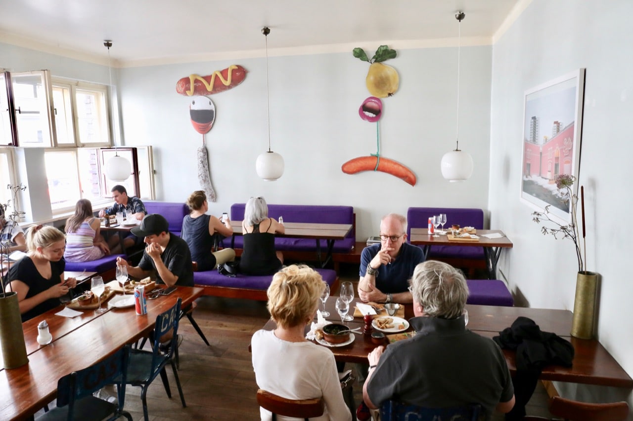 Mogg is a colourful restaurant serving Jewish deli dishes in Berlin.