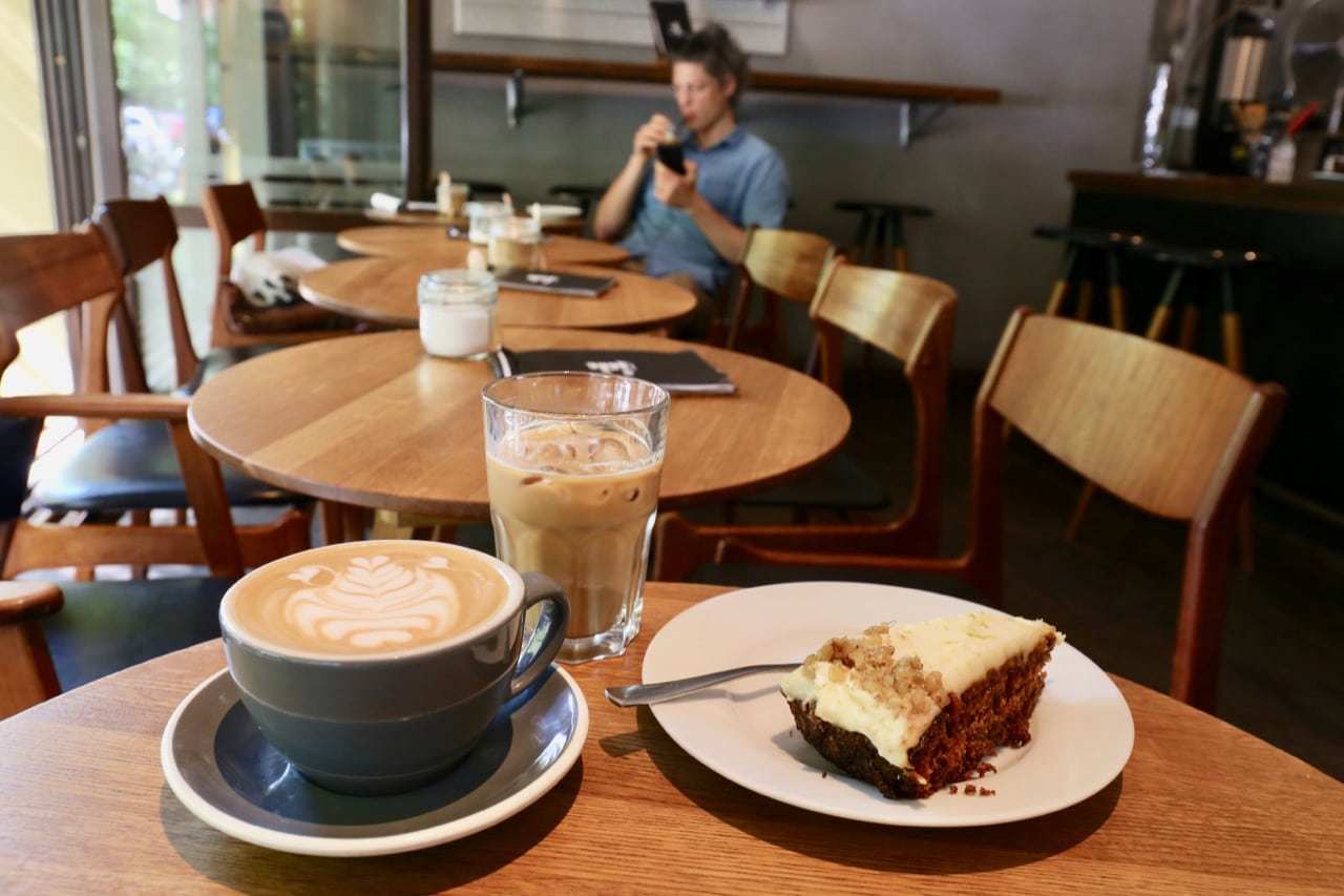Enjoy a slice of German cake and quality coffee at No Fire No Glory. 