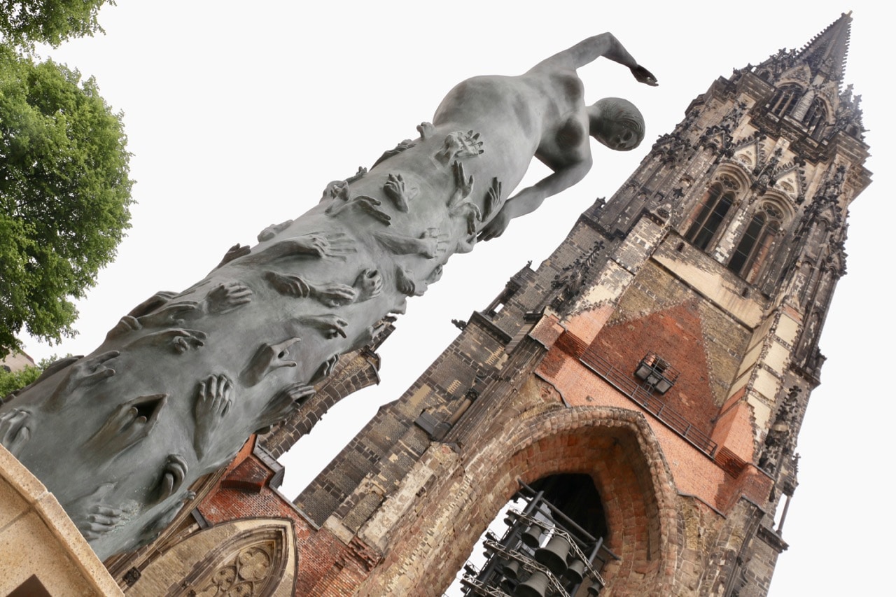 St. Nikolai Memorial features a stunning contemporary sculpture.