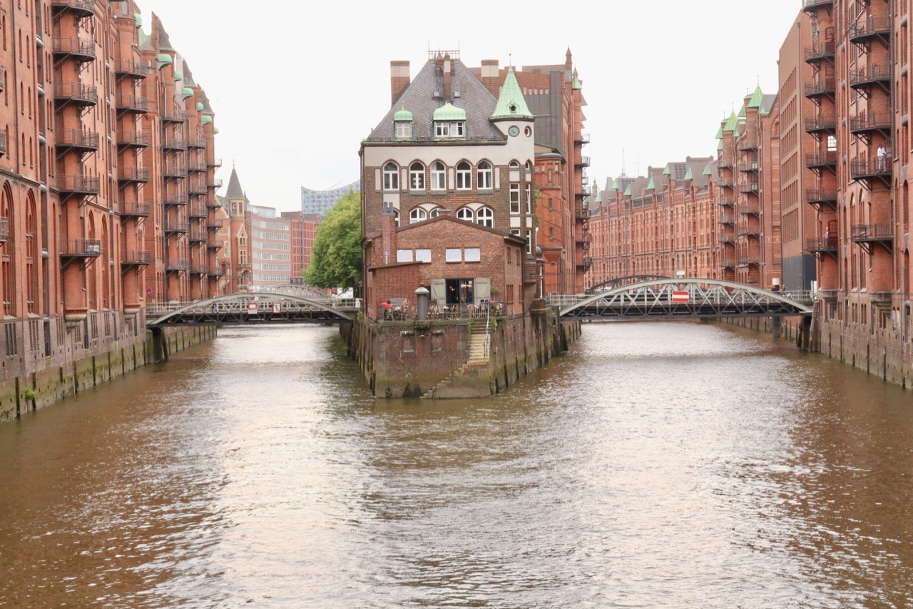 The most photographed bridge in gay Hamburg is Wasserschloss Speicherstadt.