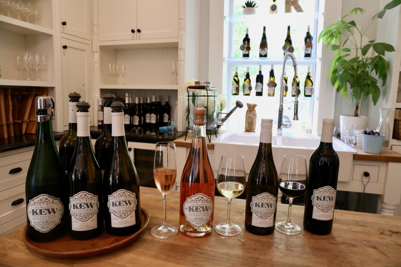 Rosalie Pinot Noir Rose, Marsanne and Soldier's Grant Cabernet at Kew Vineyards Estate Winery.