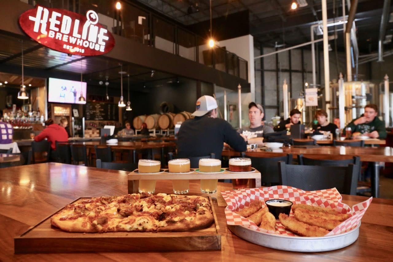 Redline Brewhouse in Barrie features a retail store, restaurant and brewhouse.