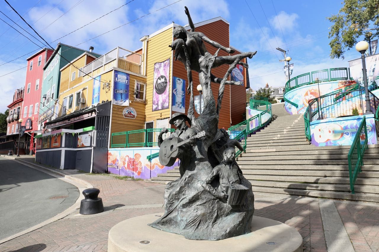 "A Time Statue" in the heart of St. John's bar district on George Street. 