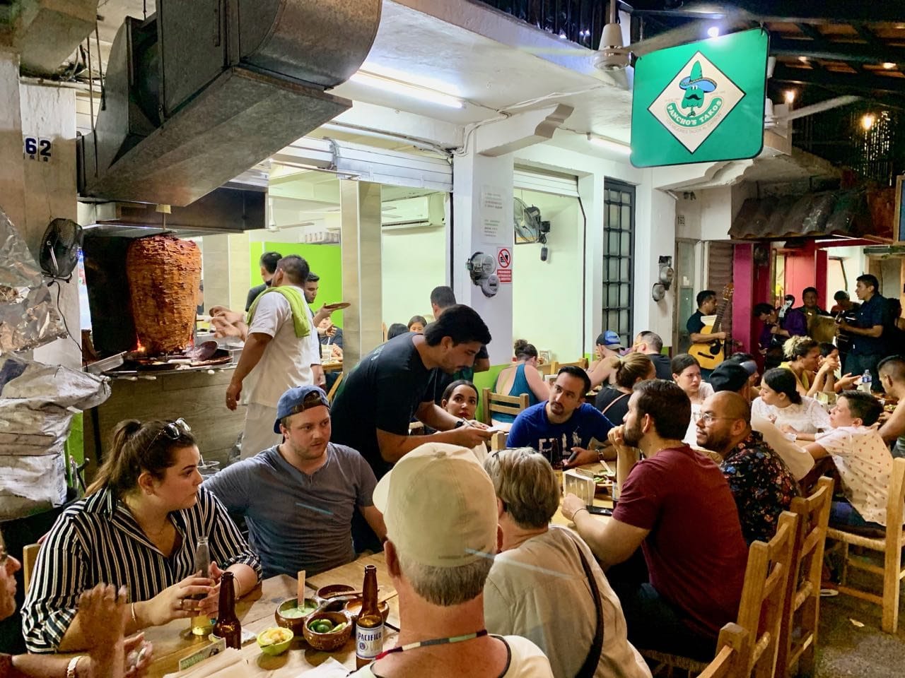 Look at that line! For many tourists, Panchos Takos serves the best tacos in Puerto Vallarta.