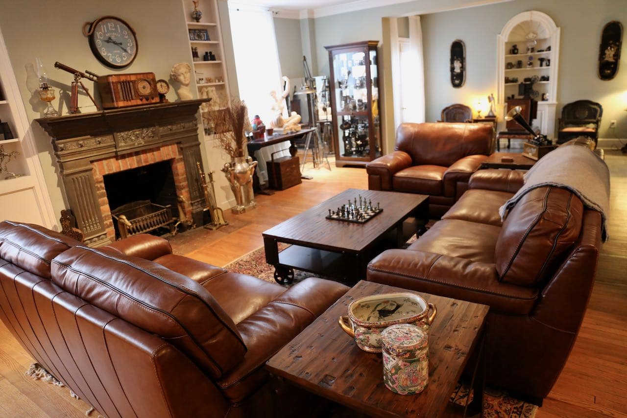 The Old Bank House is a Niagara B&B offering waterfront views from a covered porch.