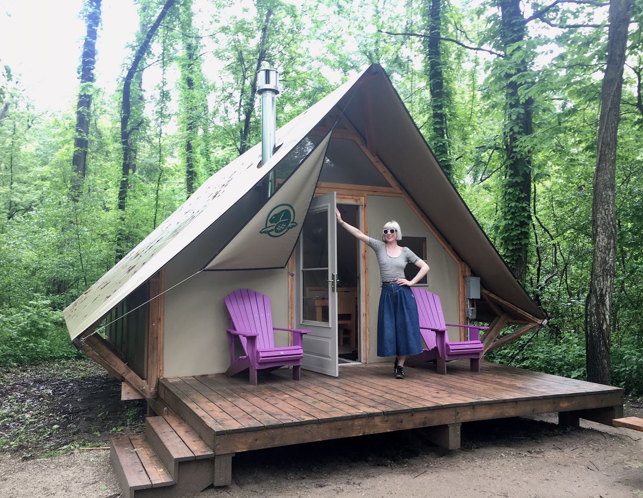 A charming Otentik tent at Point Pelee National Park.