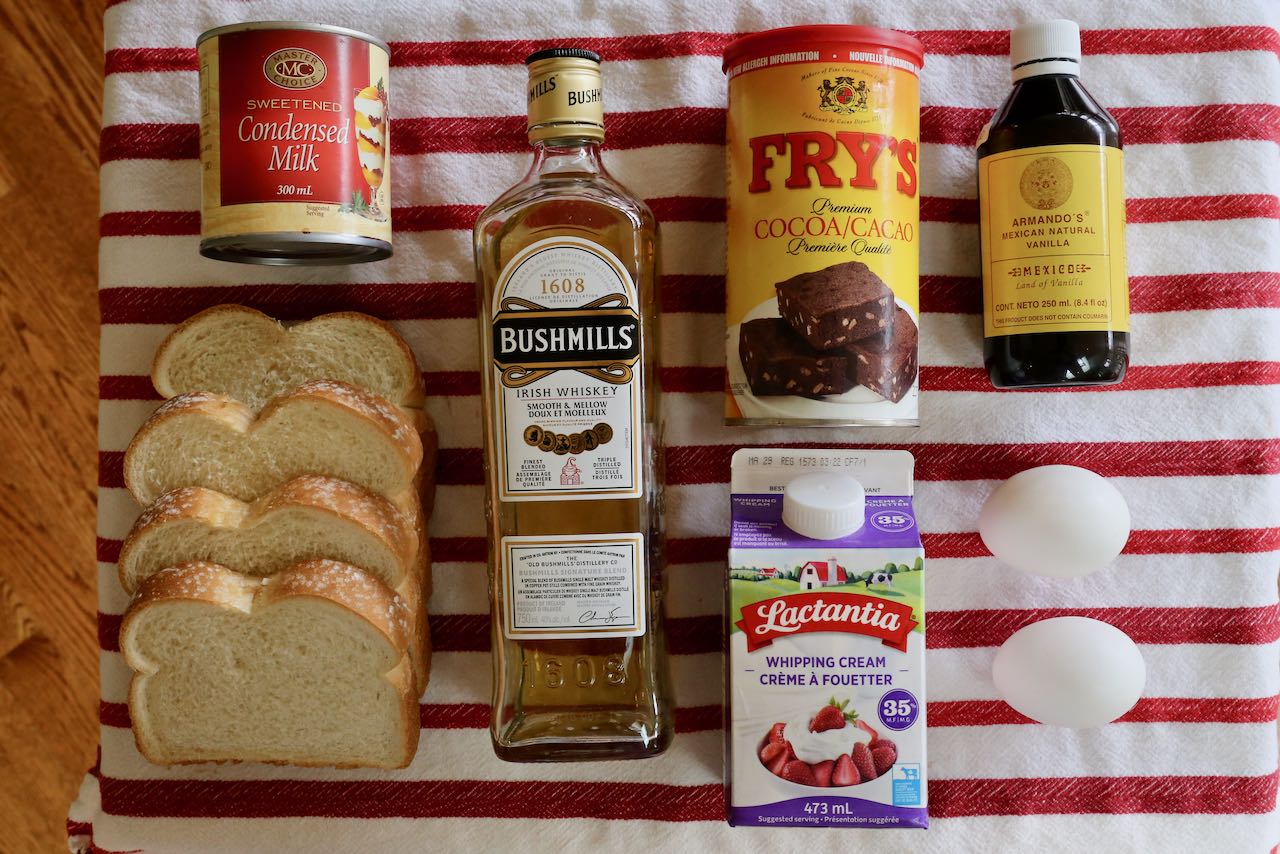 Ingredients you'll need to make homemade Baileys French Toast.