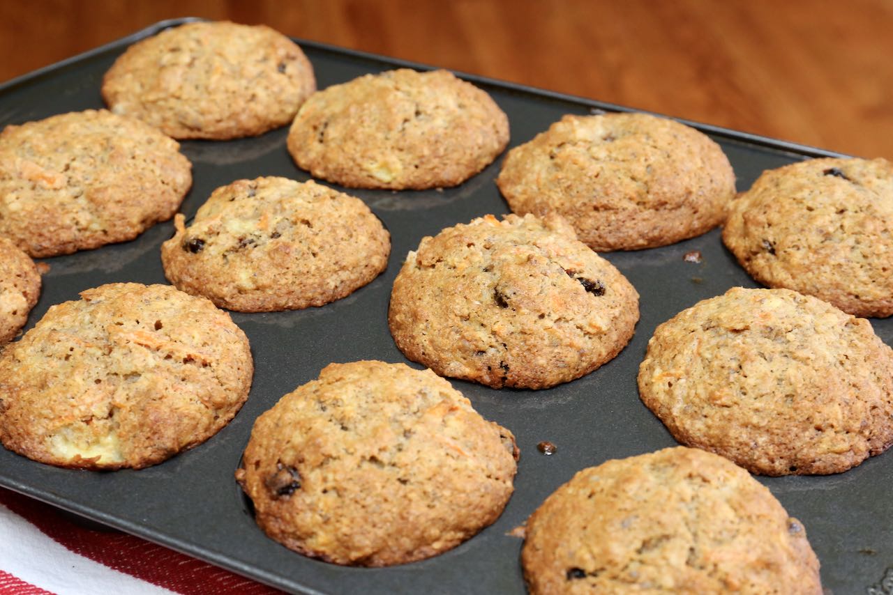 Banana Carrot Muffins hot out of the oven.