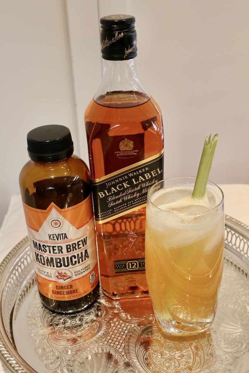 Healthy kombocha is muddled with Johnnie Walker Black Label in the Green Tea Highball.