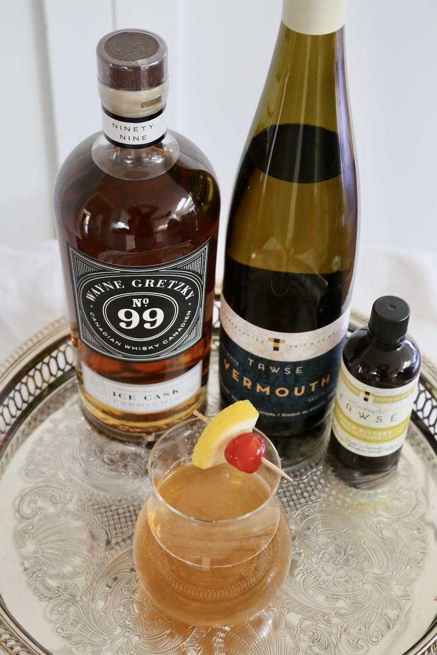 Gay Pride Cocktails: Muddle whisky from Wayne Gretzky Estates and Vermouth and bitters from Tawse Winery.