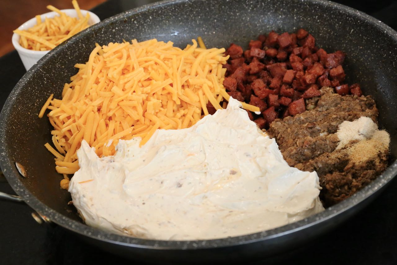 The best Keto Jalapeno Poppers are stuffed with cream cheese, cheddar, chorizo and mushrooms.