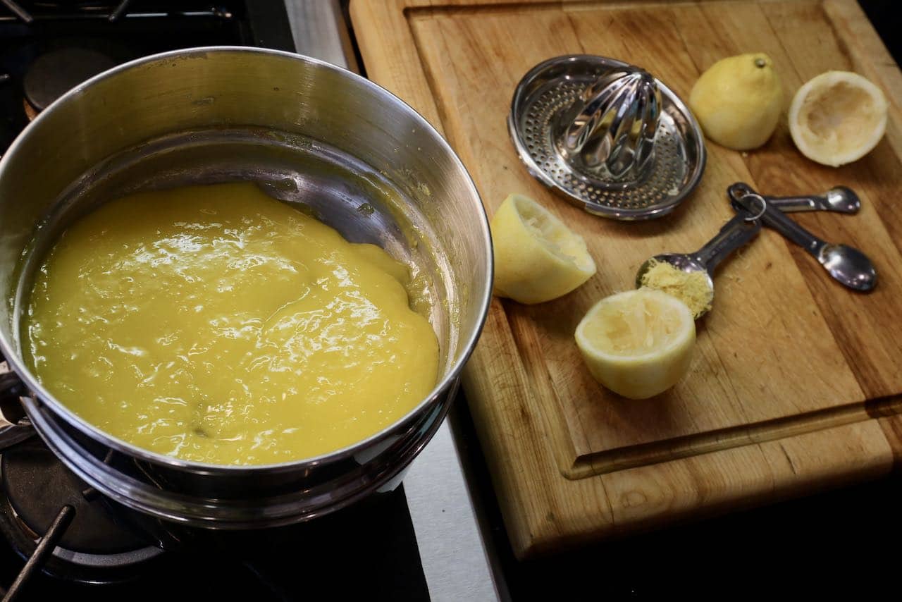 Prepare Lemon Angel Pie curd in a double boiler.