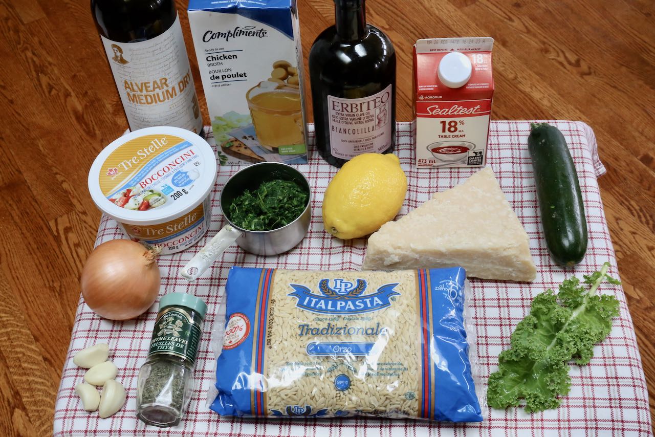 Ingredients you'll need to make Orzo Lemon Salad.