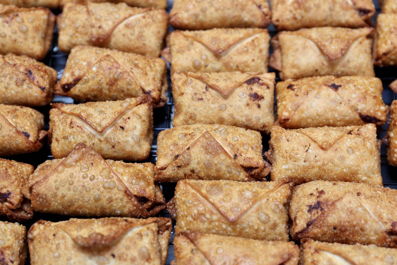 Let Pork & Shrimp Vietnamese Egg Rolls cool before serving.