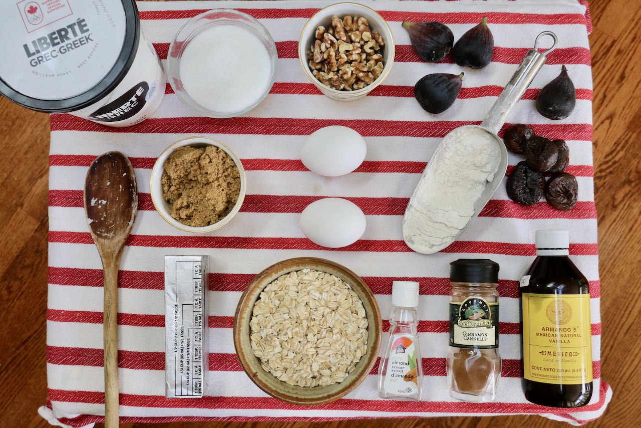 Ingredients you'll need to make Fresh Fig Muffins.
