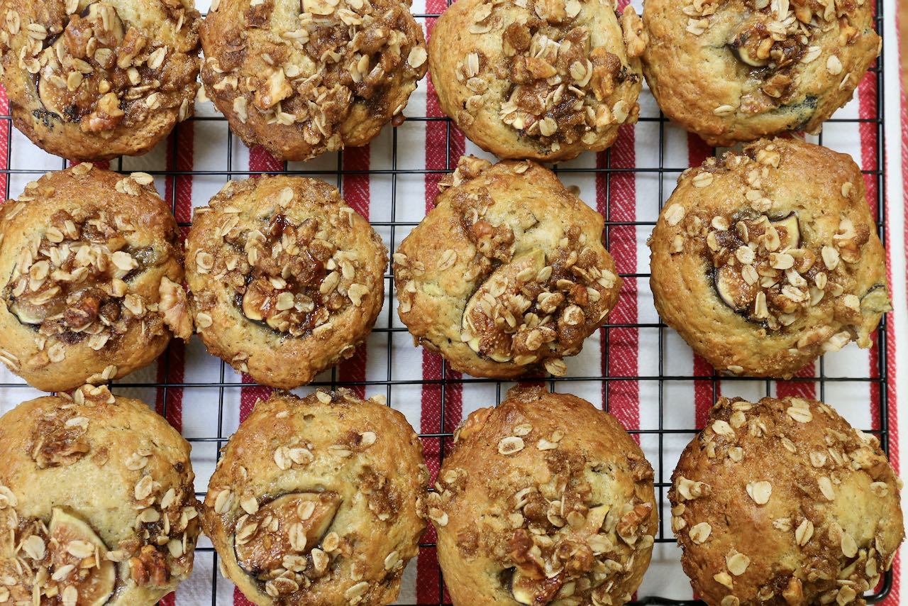 Serve Fresh Fig Muffins with butter, cream cheese or ricotta.