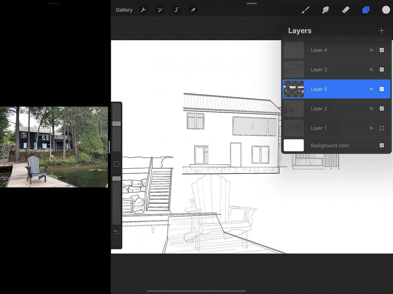 Procreate tutorial: the steps for how to draw a cottage are nearly the same on iPad Pro as they would be on paper