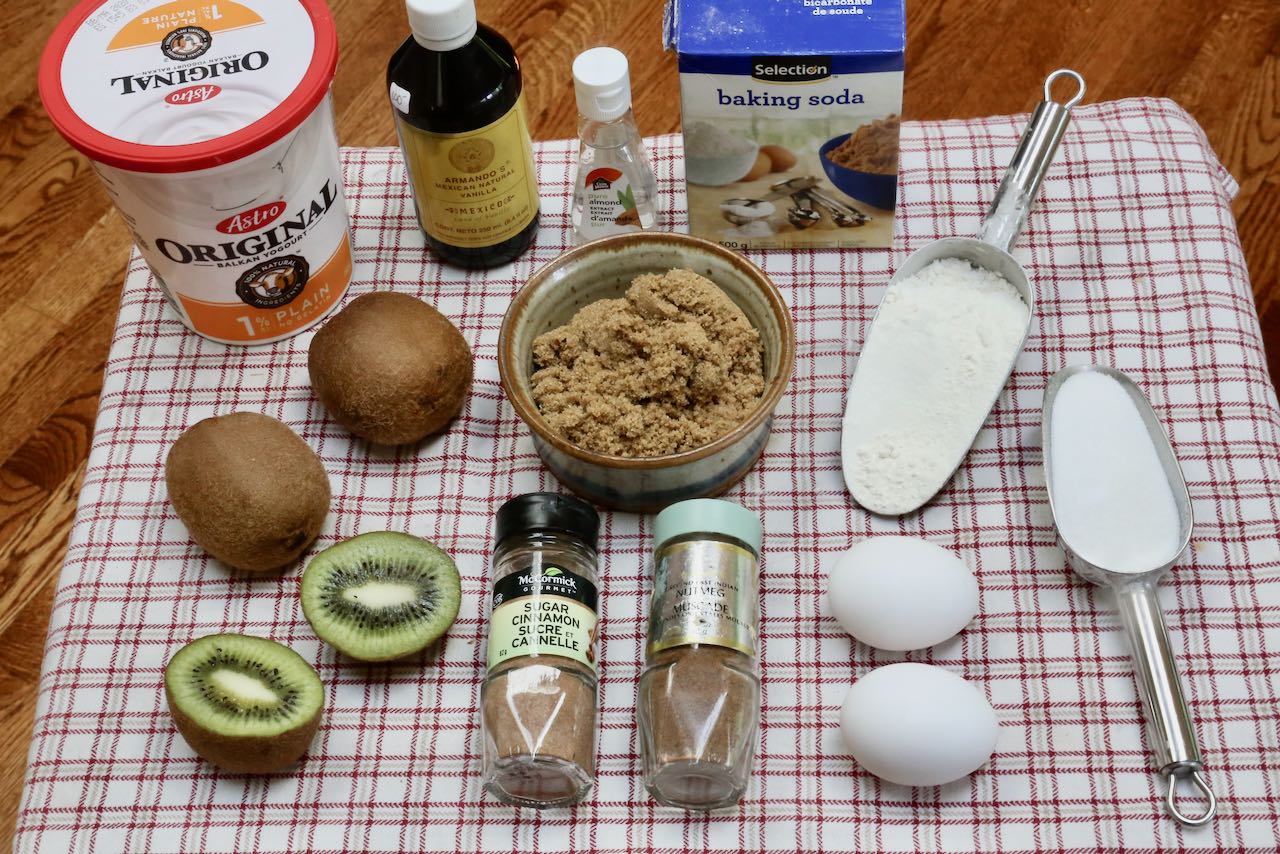 Ingredients you'll need to make Kiwi Muffins.
