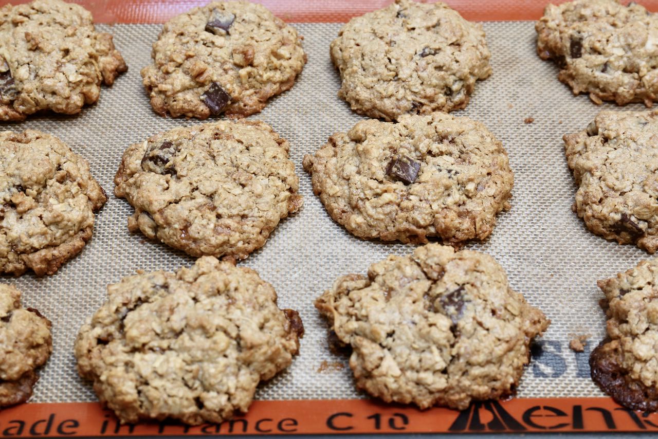 The best Oat Flour Cookies are filled with chocolate chips, toffee and nuts.