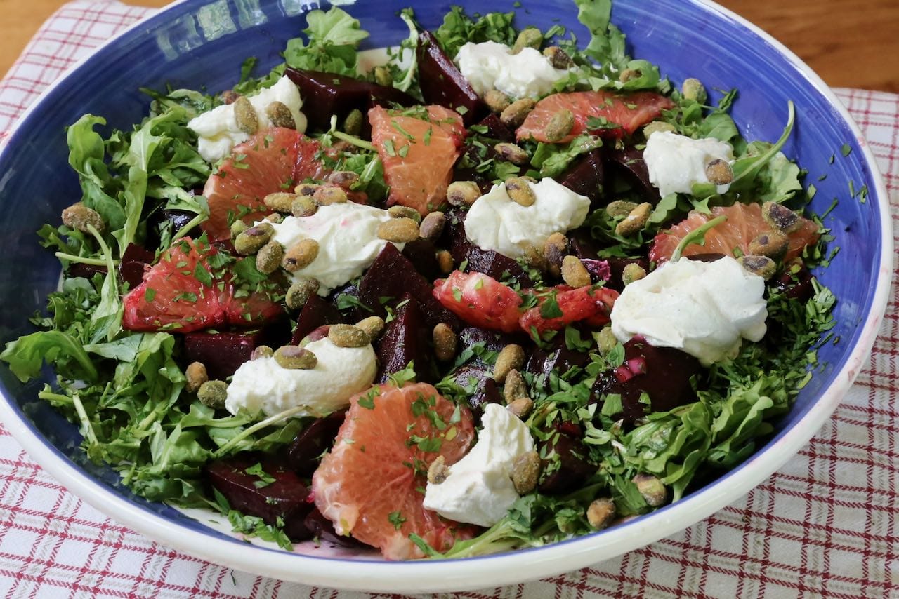 Roasted Beet Salad is a juicy and crunchy cold salad perfect for summer barbecues.