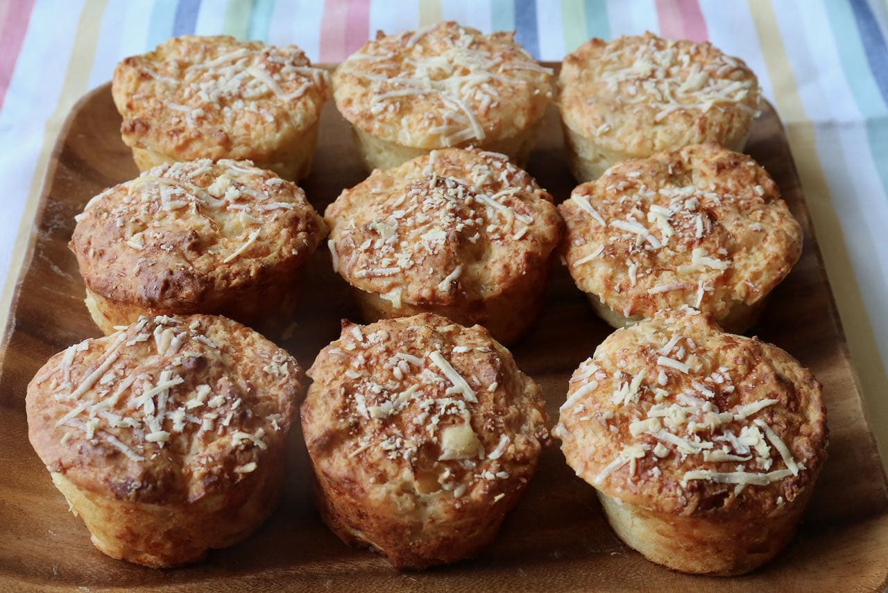 Cheese and Onion Muffins are an easy on the go breakfast or afternoon snack. 