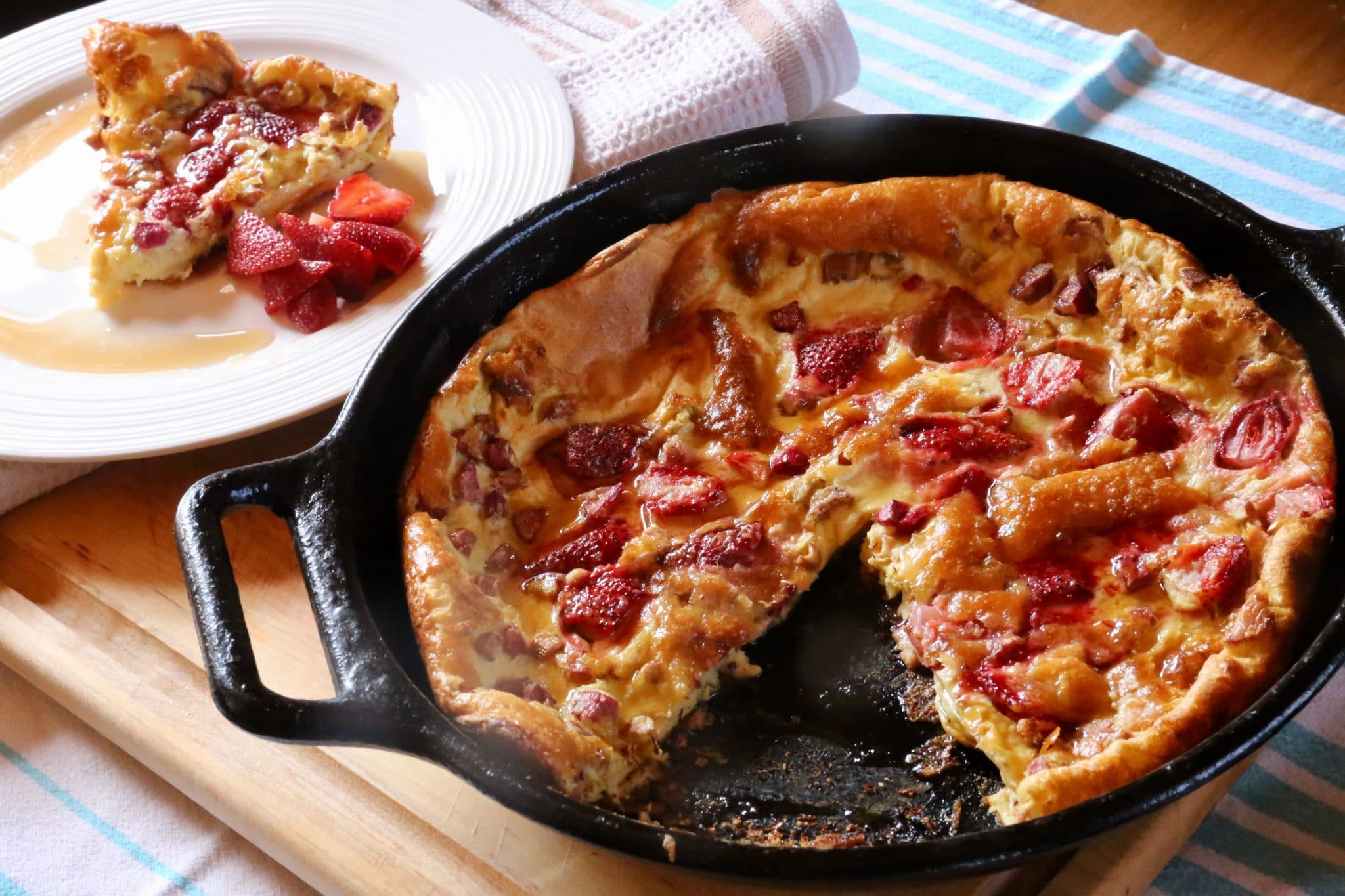 Rhubarb Strawberry Dutch Baby-image