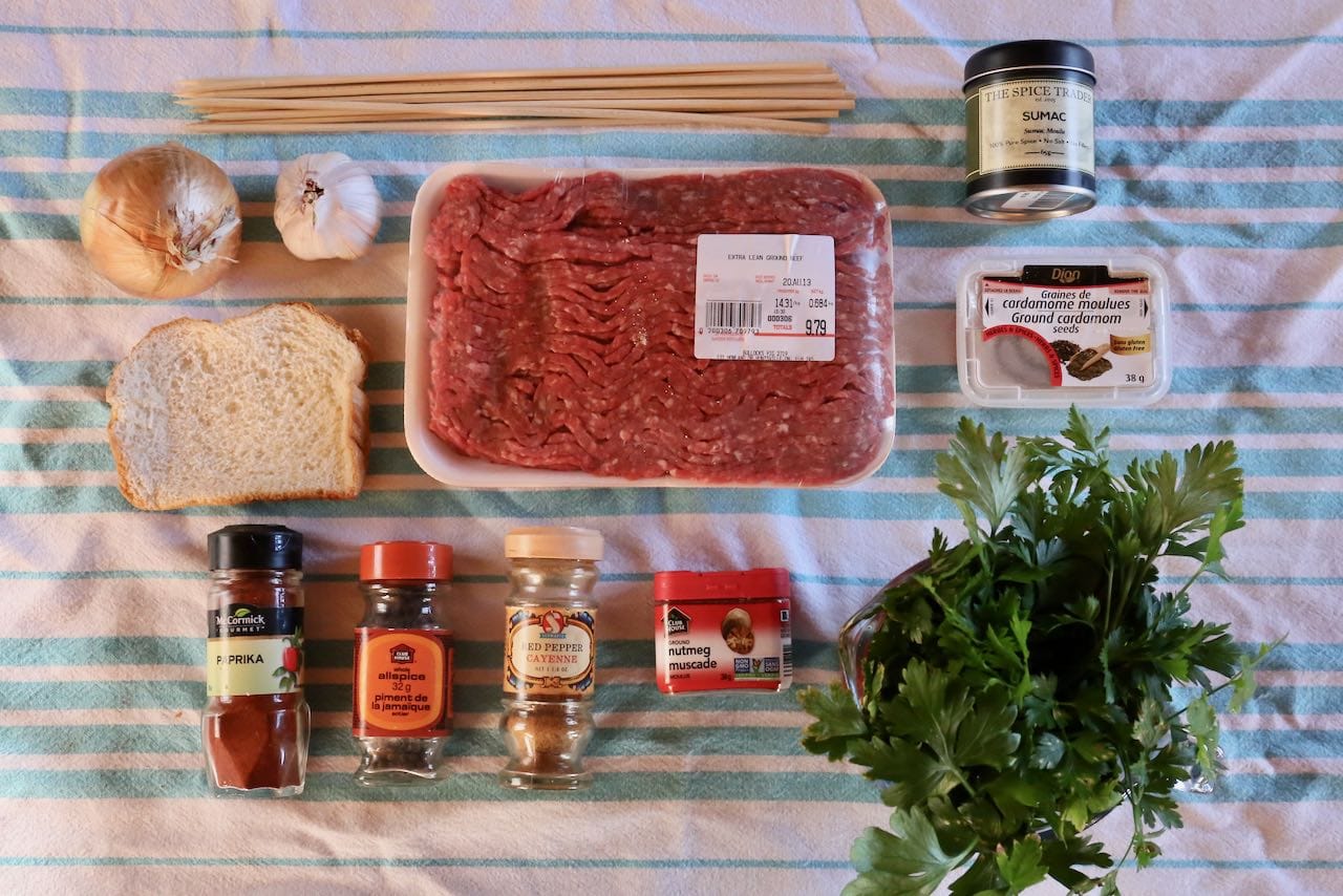 Ingredients you'll need to make our Save our Beef Kafta Afghan Kebab Recipe.