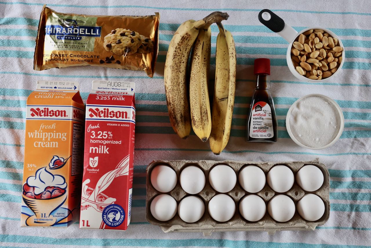 Ingredients you'll need to make our homemade Banana Nut Ice Cream.