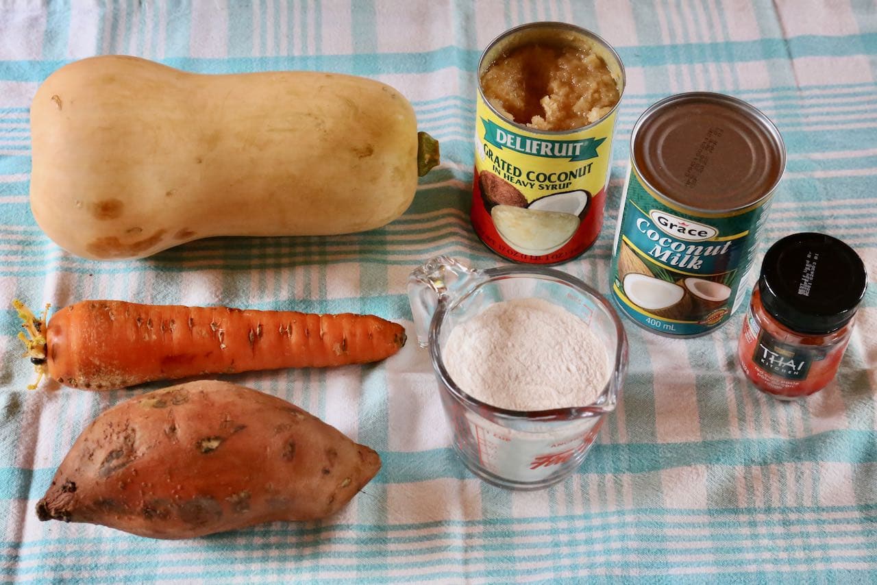 Ingredients you'll need to make our Grabong Thai Pumpkin Fritter recipe.