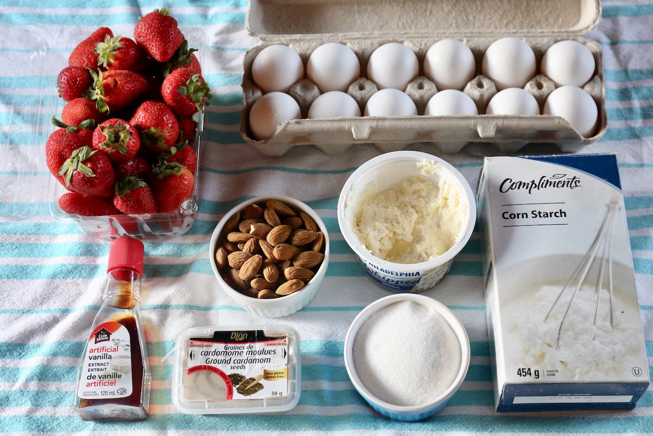 Ingredients you'll need to make homemade Swedish Midsommar Jordgubbstårta Strawberry Cake.