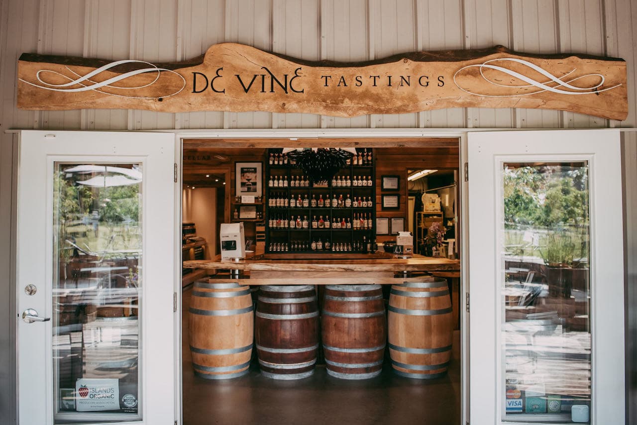 Enjoy a Vancouver Island wine tasting at De Vine Vineyards near Victoria.  
