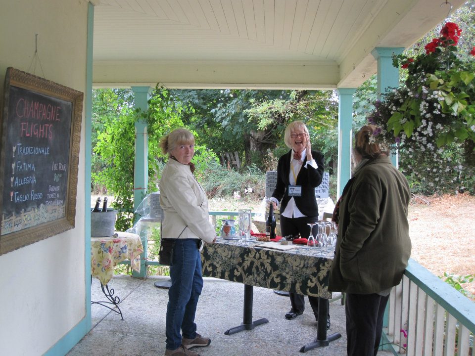 Sipping local Cowichan wines during a tasting at Zanatta Winery.