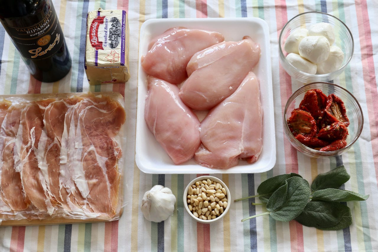 Ingredients you'll need to make our authentic Italian Involtini di Pollo recipe.