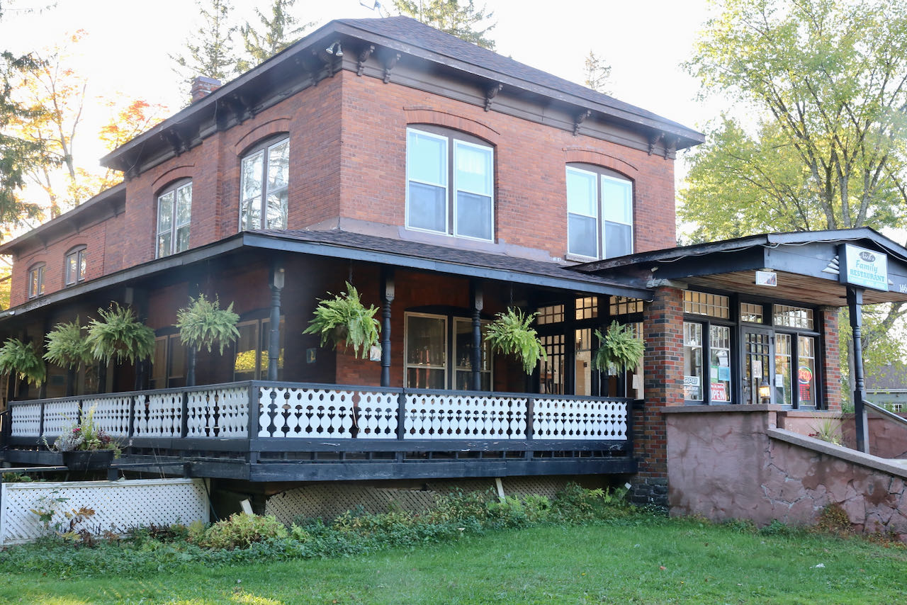 Nick's Family Restaurant features a beautiful and spacious veranda.