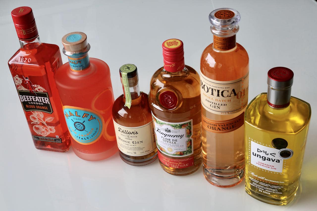 Orange and Yellow Gin ingredients.