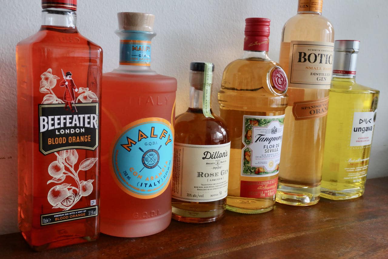 Sample the world's best yellow and orange gin bottles.