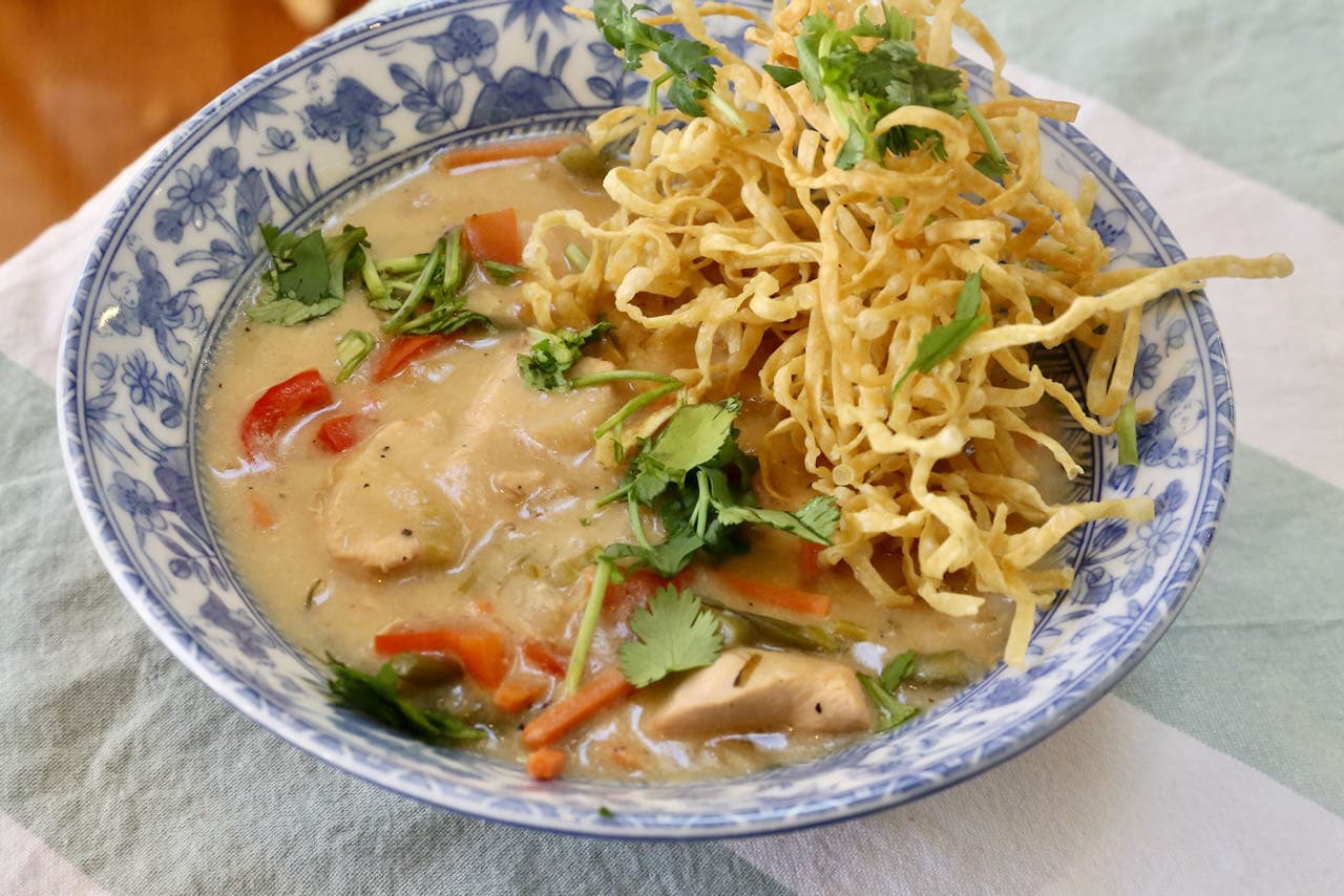 Serve homemade Chicken Manchow Soup at a Indian or Chinese dinner party for a crowd.